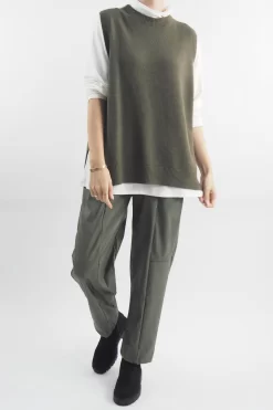 Made In Italy Pesca Leather Look Deep Pocket Pant Khaki -Fashion Women's Store made in italy pesca leather look deep pocket pant khaki 5.jpg