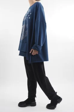 Made In Italy Queeni Star Skull Cut Out Top Airforce Blue -Fashion Women's Store made in italy queeni star skull cut out top cobalt03.jpg