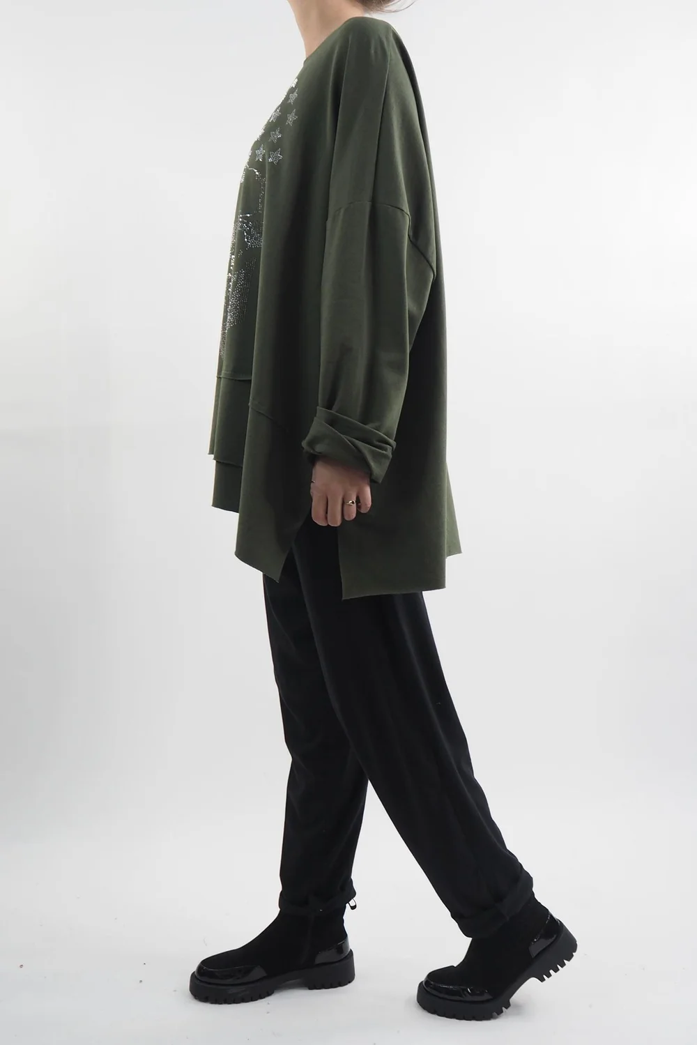 Made In Italy Queeni Star Skull Cut Out Top Khaki 5 Made In Italy Queeni Star Skull Cut Out Top Khaki - Image 3