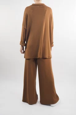 Made In Italy Chalet Collared Soft Knit Set Chestnut 9 Made In Italy Chalet Collared Soft Knit Set Chestnut -Fashion Women's Store made in italy relaxed chalet collared set chestnut 4.jpg