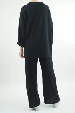 Made In Italy Chalet Collared Soft Knit Set Black 9 Made In Italy Chalet Collared Soft Knit Set Black -Fashion Women's Store made in italy relaxed chalet set black03.jpg