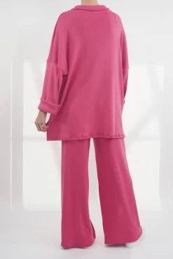 Made In Italy Chalet Collared Soft Knit Set Geranium 8 Made In Italy Chalet Collared Soft Knit Set Geranium -Fashion Women's Store made in italy relaxed chalet set geranium03.jpg