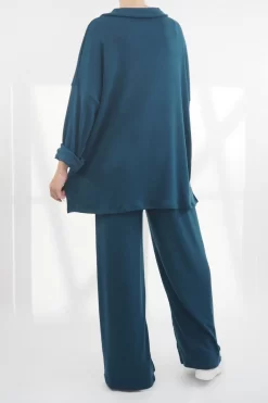 Made In Italy Chalet Collared Soft Knit Set Prussian -Fashion Women's Store made in italy relaxed chalet set prussian03.jpg