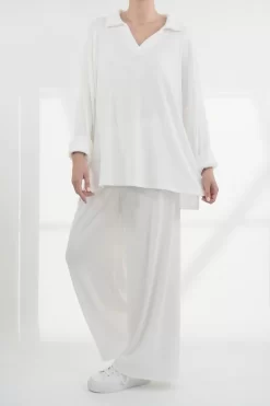 Made In Italy Chalet Collared Soft Knit Set Winter White 9 Made In Italy Chalet Collared Soft Knit Set Winter White -Fashion Women's Store made in italy relaxed chalet set winter white04.jpg