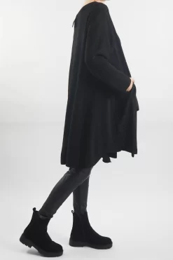 Made In Italy Rib Velvet Soft Stretch Pocket High Low Top Black -Fashion Women's Store made in italy rib velvet soft stretch pocket high low top black207.jpg