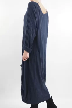 Made In Italy Ribbed Soft Knit Cocoon Dress Navy -Fashion Women's Store made in italy ribbed soft knit cocoon dress navy203.jpg
