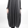 Made In Italy Ribbed Soft Knit Cocoon Dress Charcoal 2 Made In Italy Ribbed Soft Knit Cocoon Dress Charcoal -Fashion Women's Store made in italy ribbed soft knit trapeze dress charcoal201.jpg