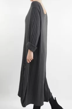 Made In Italy Ribbed Soft Knit Cocoon Dress Charcoal 10 Made In Italy Ribbed Soft Knit Cocoon Dress Charcoal -Fashion Women's Store made in italy ribbed soft knit trapeze dress charcoal203.jpg