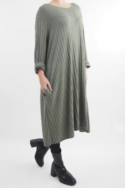 Made In Italy Ribbed Soft Knit Trapeze Dress Khaki -Fashion Women's Store made in italy ribbed soft knit trapeze dress khaki207.jpg