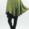 Made In Italy Sander Moleskin Touch Stretch Zippy Cape Olive // -Fashion Women's Store made in italy sander moleskin stretch zippy cape olive1.jpg