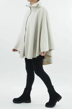 Made In Italy Sander Moleskin Touch Stretch Zippy Cape Stone //