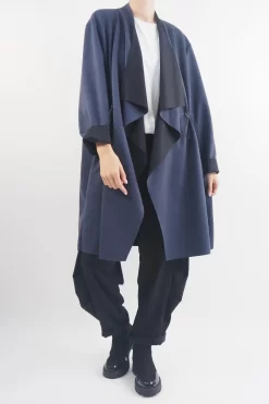 Made In Italy Sander Moleskin Touch Sporty Waterfall Jacket Midnight