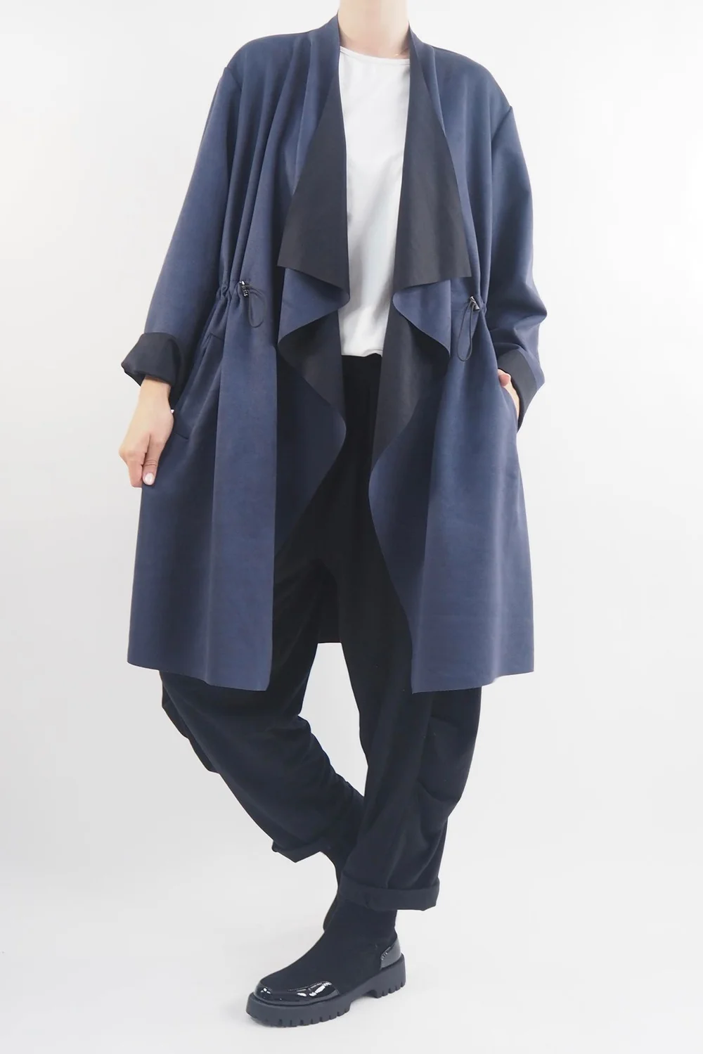 Made In Italy Sander Moleskin Touch Sporty Waterfall Jacket Midnight 6 Made In Italy Sander Moleskin Touch Sporty Waterfall Jacket Midnight - Image 4