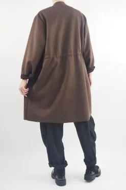 Made In Italy Sander Moleskin Touch Sporty Waterfall Jacket Truffle -Fashion Women's Store made in italy sander moleskin touch sporty waterfall jacket truffle03.jpg