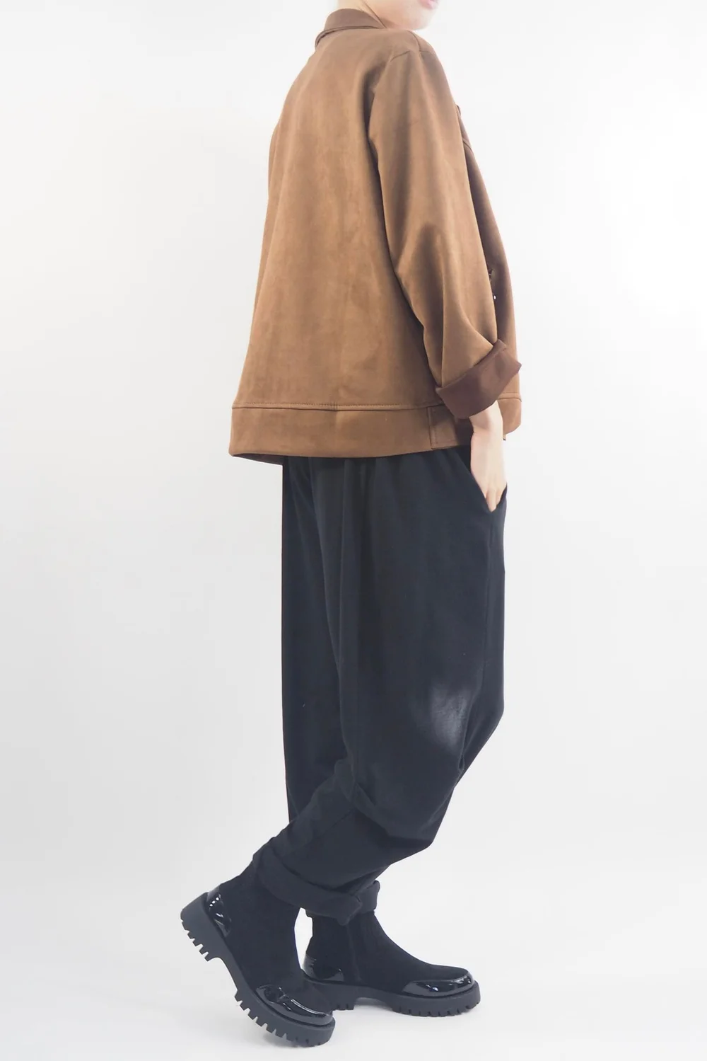 Made In Italy Sander Moleskin Touch Stretch Biker Jacket Chestnut 4 Made In Italy Sander Moleskin Touch Stretch Biker Jacket Chestnut - Image 2