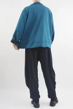 Made In Italy Sander Moleskin Touch Stretch Biker Jacket Teal -Fashion Women's Store made in italy sander moleskin touch stretch biker jacket teal3.jpg