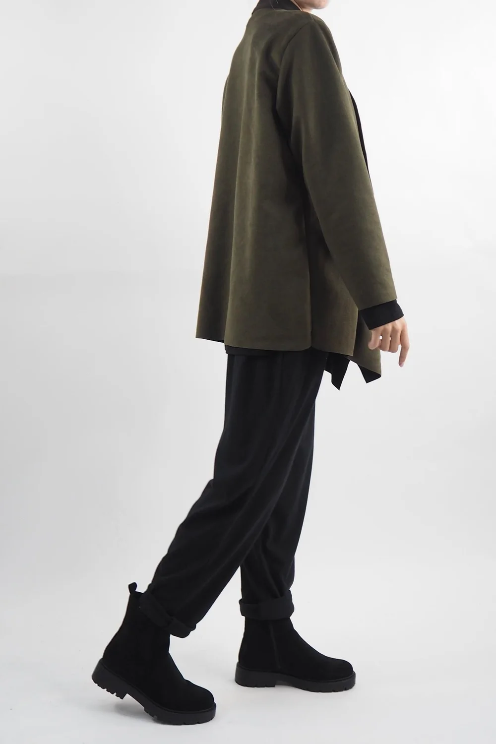 Made In Italy Sander Moleskin Touch Waterfall Blazer Bonsai 4 Made In Italy Sander Moleskin Touch Waterfall Blazer Bonsai - Image 2