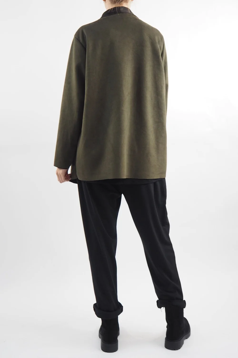 Made In Italy Sander Moleskin Touch Waterfall Blazer Bonsai 5 Made In Italy Sander Moleskin Touch Waterfall Blazer Bonsai - Image 3