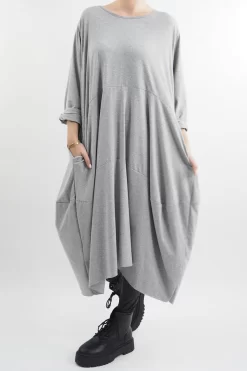 Made In Italy Sander Panel Long Sleeve Cocoon Dress Grey Marl 9 Made In Italy Sander Panel Long Sleeve Cocoon Dress Grey Marl -Fashion Women's Store made in italy sander panel long sleeve cocoon dress grey marl13.jpg