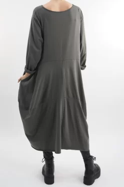 Made In Italy Sander Panel Long Sleeve Cocoon Dress Khaki 9 Made In Italy Sander Panel Long Sleeve Cocoon Dress Khaki -Fashion Women's Store made in italy sander panel long sleeve cocoon dress khaki2.jpg