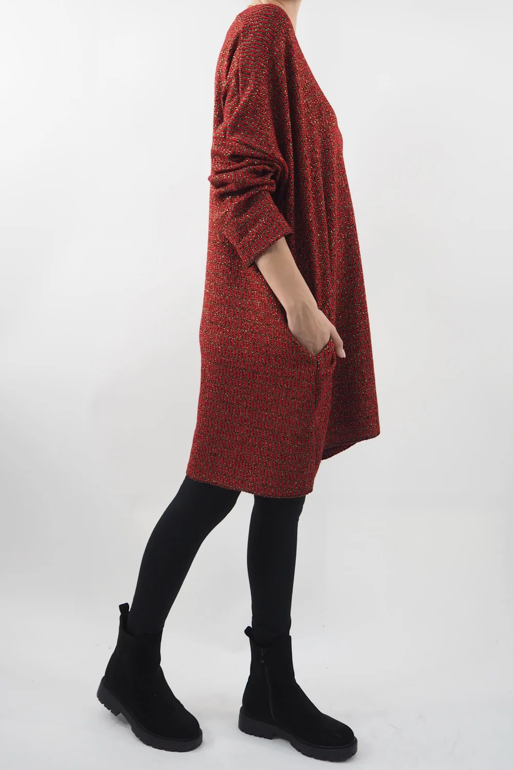 Made In Italy Shimmer Me Softly Dress Deep Rouge 4 Made In Italy Shimmer Me Softly Dress Deep Rouge - Image 2