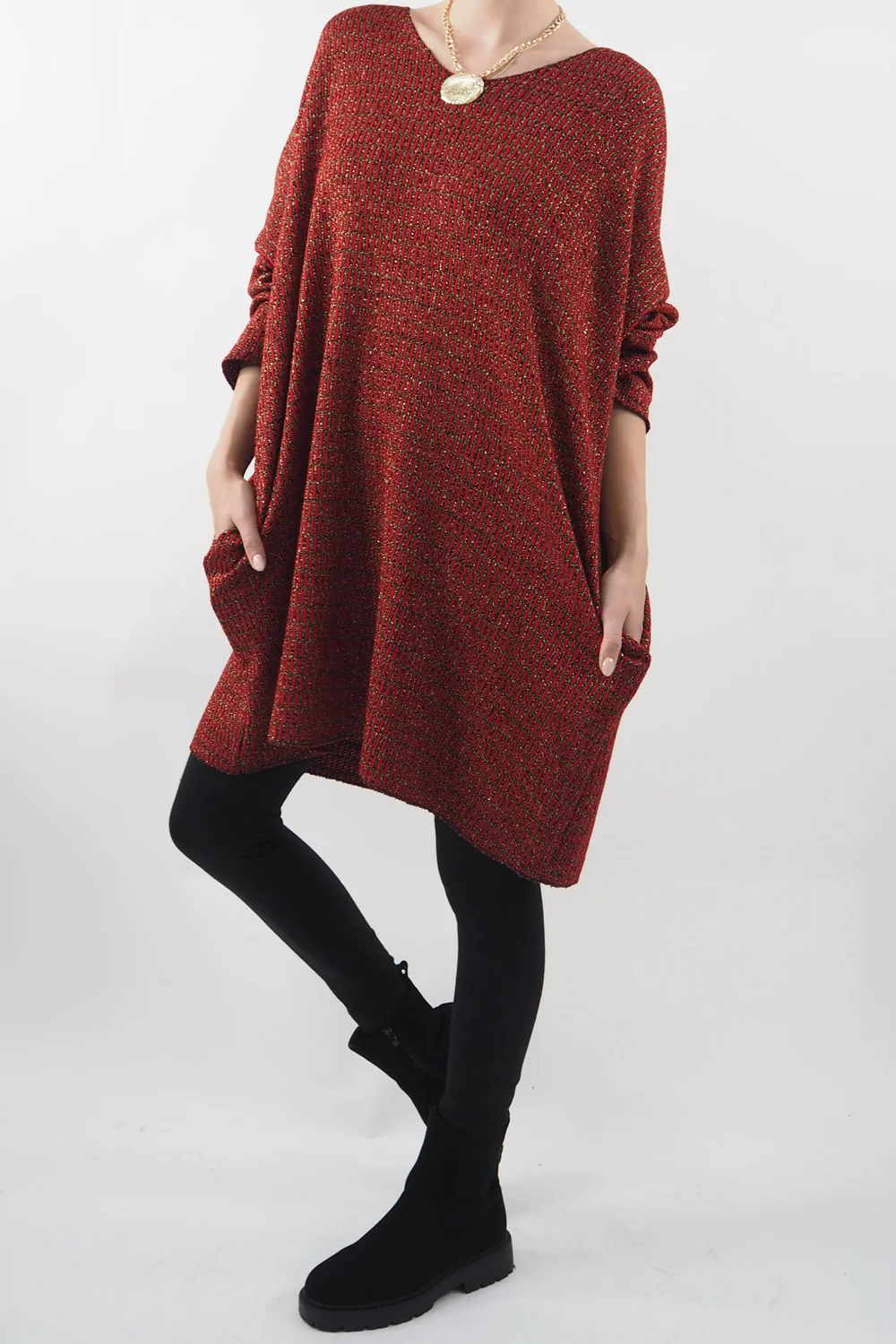 Made In Italy Shimmer Me Softly Dress Deep Rouge 6 Made In Italy Shimmer Me Softly Dress Deep Rouge - Image 4