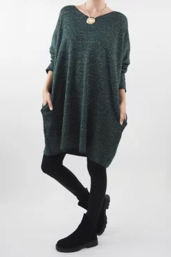 Made In Italy Shimmer Me Softly Dress Prussian -Fashion Women's Store made in italy shimmer me softly dress prussian4.jpg