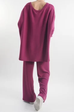 Made In Italy Chalet Pocketed Soft Knit Set Magenta -Fashion Women's Store made in italy slouch chalet pocketed set magenta203.jpg