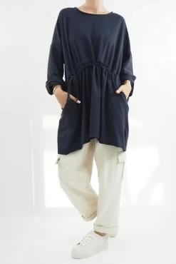 Made In Italy Tali Pull Tie Top Ink -Fashion Women's Store made in italy tali pull tie top ink04.jpg