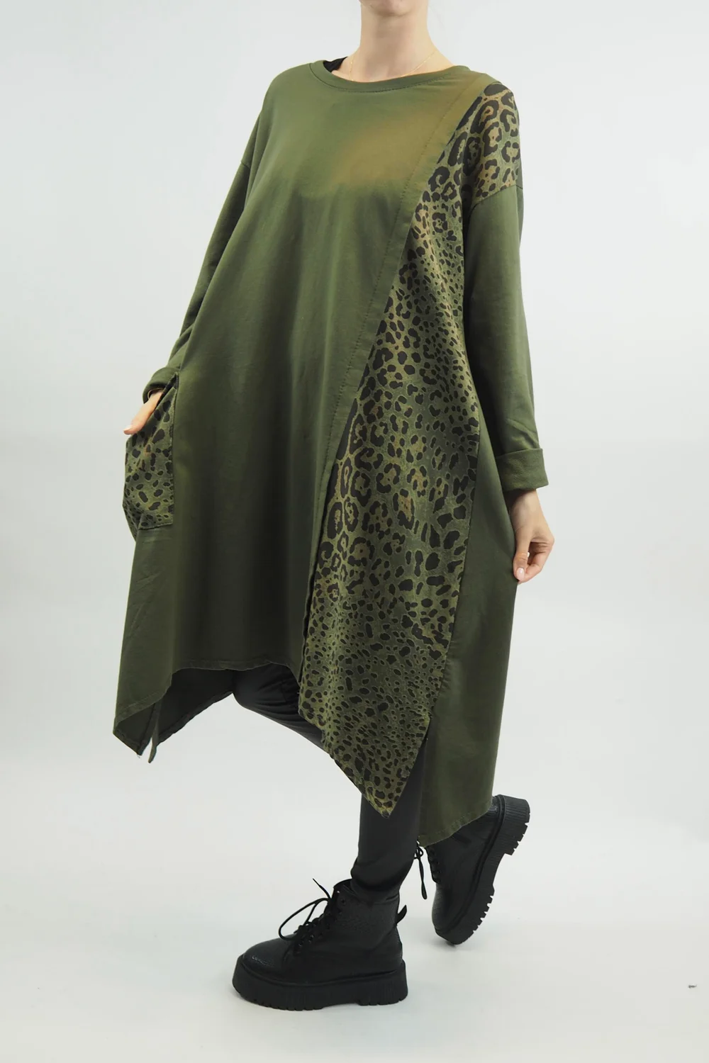 Made In Italy Tokyo Leopard Panel Dress Bonsai 5 Made In Italy Tokyo Leopard Panel Dress Bonsai - Image 3