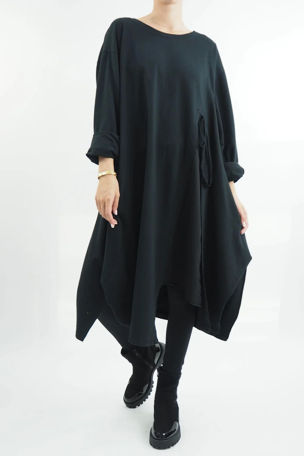 Made In Italy Tokyo Tie Dress Black 3 Made In Italy Tokyo Tie Dress Black