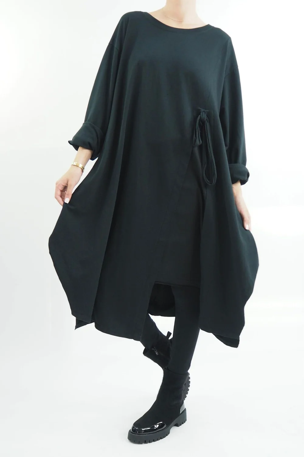 Made In Italy Tokyo Tie Dress Black 6 Made In Italy Tokyo Tie Dress Black - Image 4