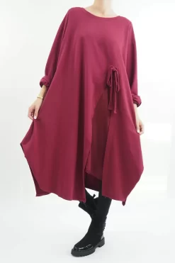 Made In Italy Tokyo Tie Dress Red Berry -Fashion Women's Store made in italy tokyo tie dress red berry04.jpg