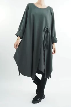 Made In Italy Tokyo Tie Dress Shadow Grey 9 Made In Italy Tokyo Tie Dress Shadow Grey -Fashion Women's Store made in italy tokyo tie dress shadow04.jpg 1