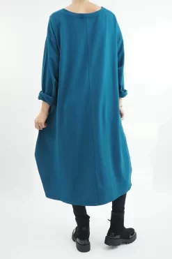 Made In Italy Tokyo Tie Dress Teal -Fashion Women's Store made in italy tokyo tie dress teal03.jpg