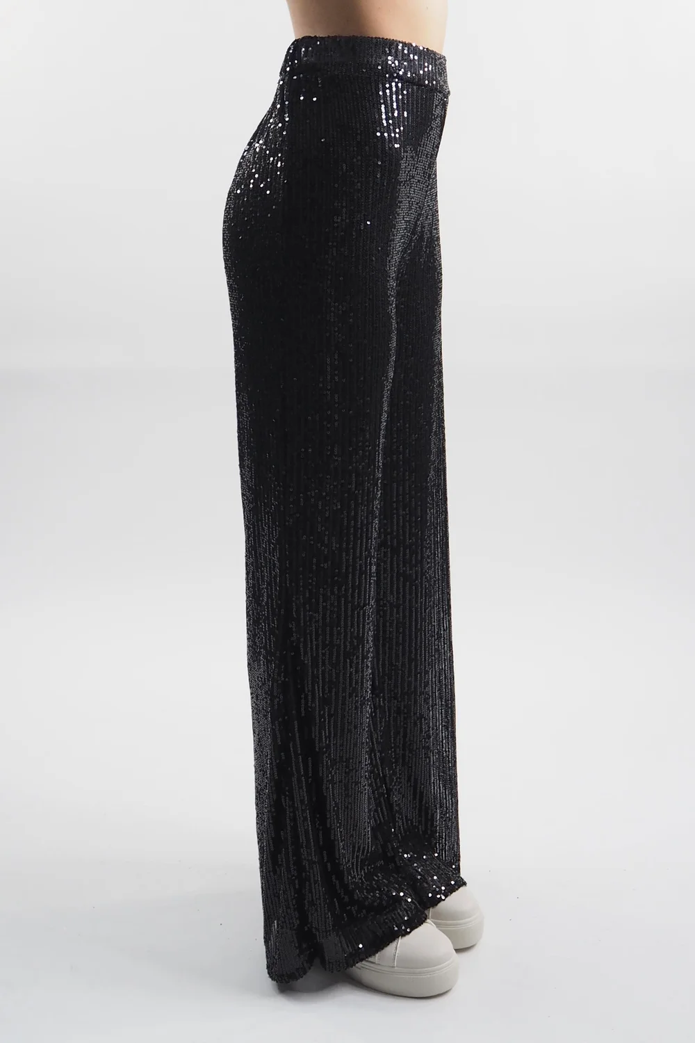 Made In Italy Trinny Shimmer Palazzo Trouser Black 4 Made In Italy Trinny Shimmer Palazzo Trouser Black - Image 2