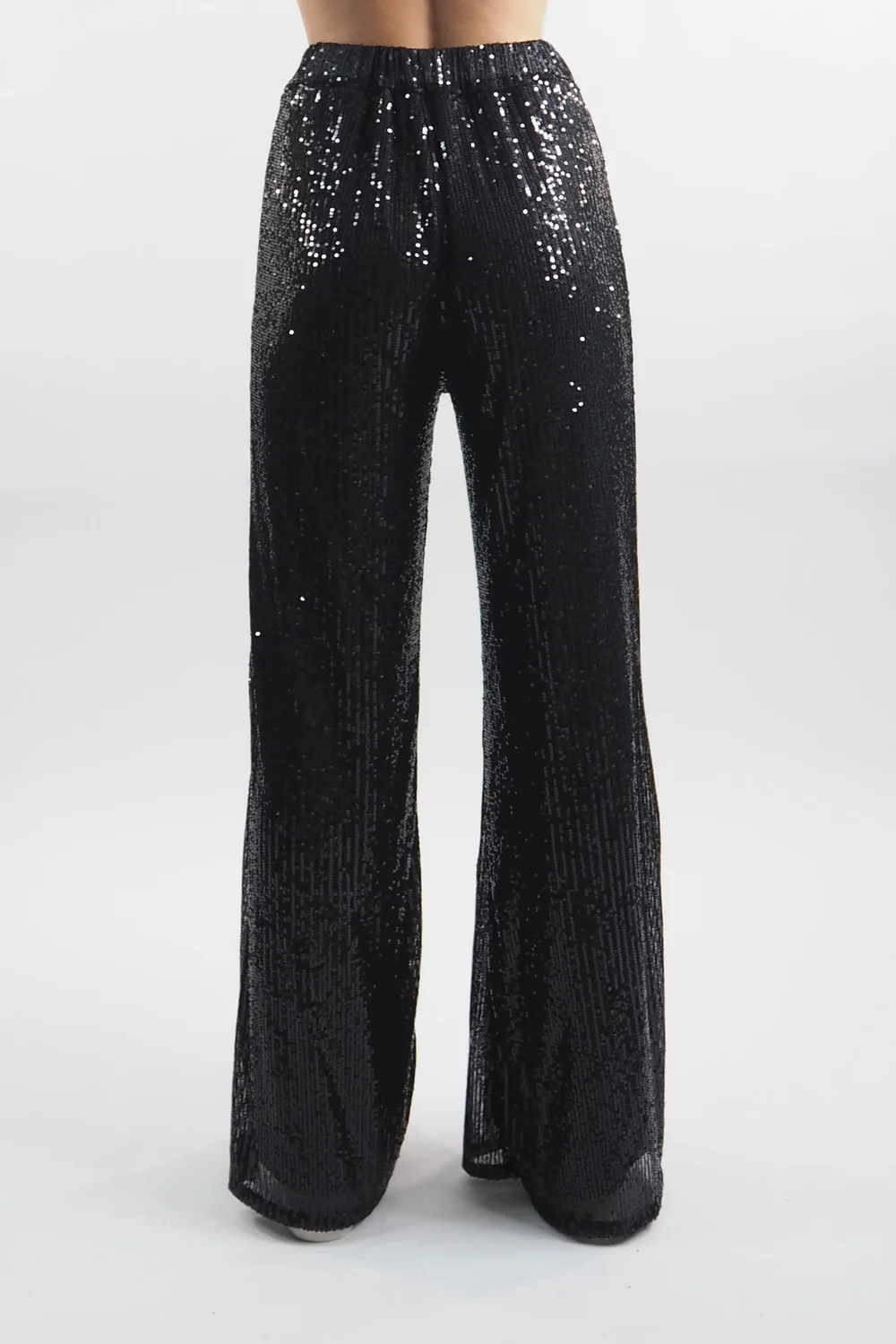 Made In Italy Trinny Shimmer Palazzo Trouser Black 6 Made In Italy Trinny Shimmer Palazzo Trouser Black - Image 4