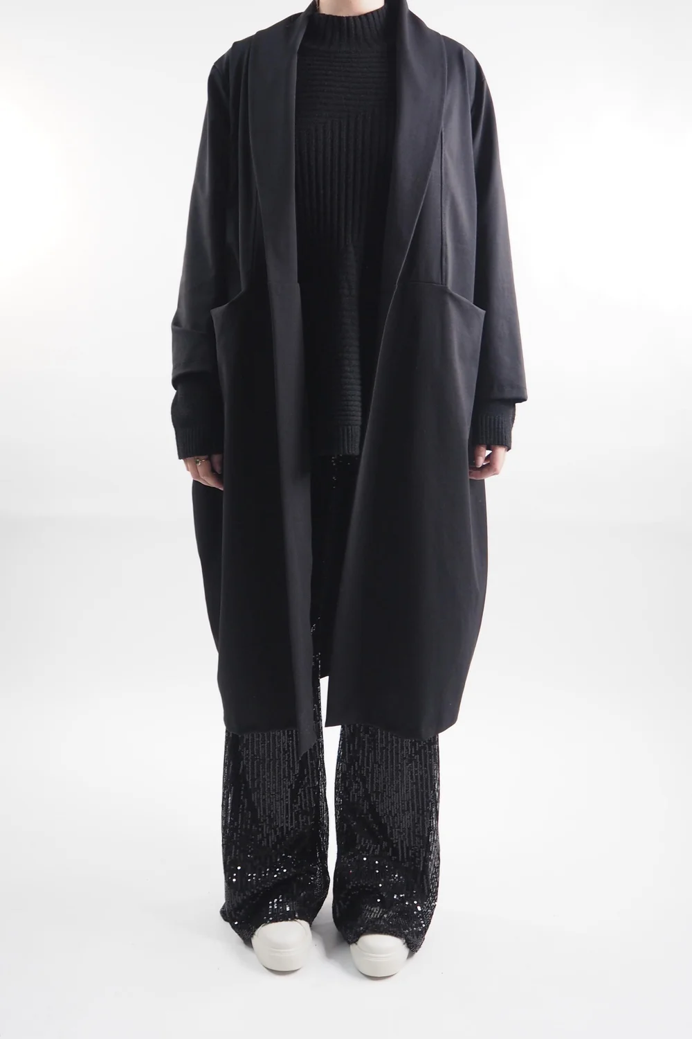 Made In Italy Trinny Shimmer Palazzo Trouser Black 7 Made In Italy Trinny Shimmer Palazzo Trouser Black - Image 5