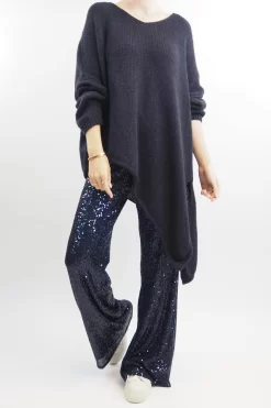 Made In Italy Trinny Shimmer Palazzo Trouser Midnight 13 Made In Italy Trinny Shimmer Palazzo Trouser Midnight -Fashion Women's Store made in italy trinny shimmer palazzo trouser midnight6.jpg