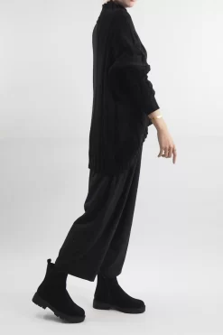 Made In Italy Turtle Cable Guy Knit Top Black -Fashion Women's Store made in italy turtle cable guy knit black3.jpg