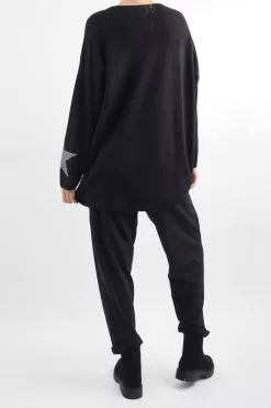 Made In Italy Zanda Star Super Soft Knit Top Black 8 Made In Italy Zanda Star Super Soft Knit Top Black -Fashion Women's Store made in italy zanda star super soft fine black03.jpg