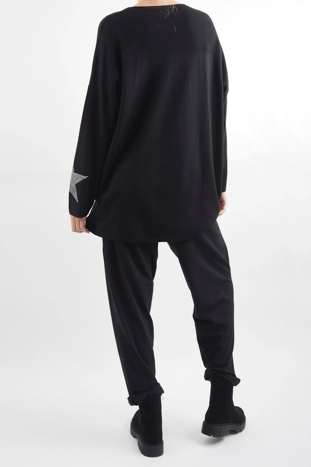 Made In Italy Zanda Star Super Soft Knit Top Black 5 Made In Italy Zanda Star Super Soft Knit Top Black - Image 3