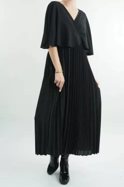 Made In Italy Zeta Cape Dress Black