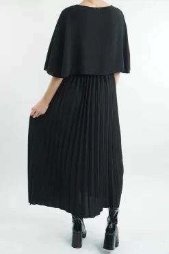 Made In Italy Zeta Cape Dress Black -Fashion Women's Store made in italy zeta cape dress black203.jpg