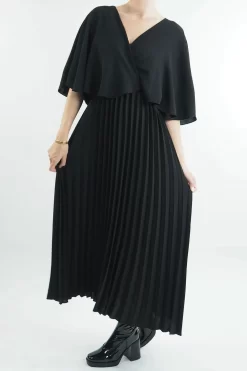 Made In Italy Zeta Cape Dress Black -Fashion Women's Store made in italy zeta cape dress black204.jpg