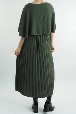 Made In Italy Zeta Cape Dress Khaki -Fashion Women's Store made in italy zeta cape dress khaki203.jpg