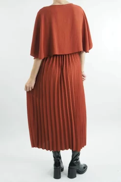 Made In Italy Zeta Cape Dress Saffron -Fashion Women's Store made in italy zeta cape dress saffron203.jpg