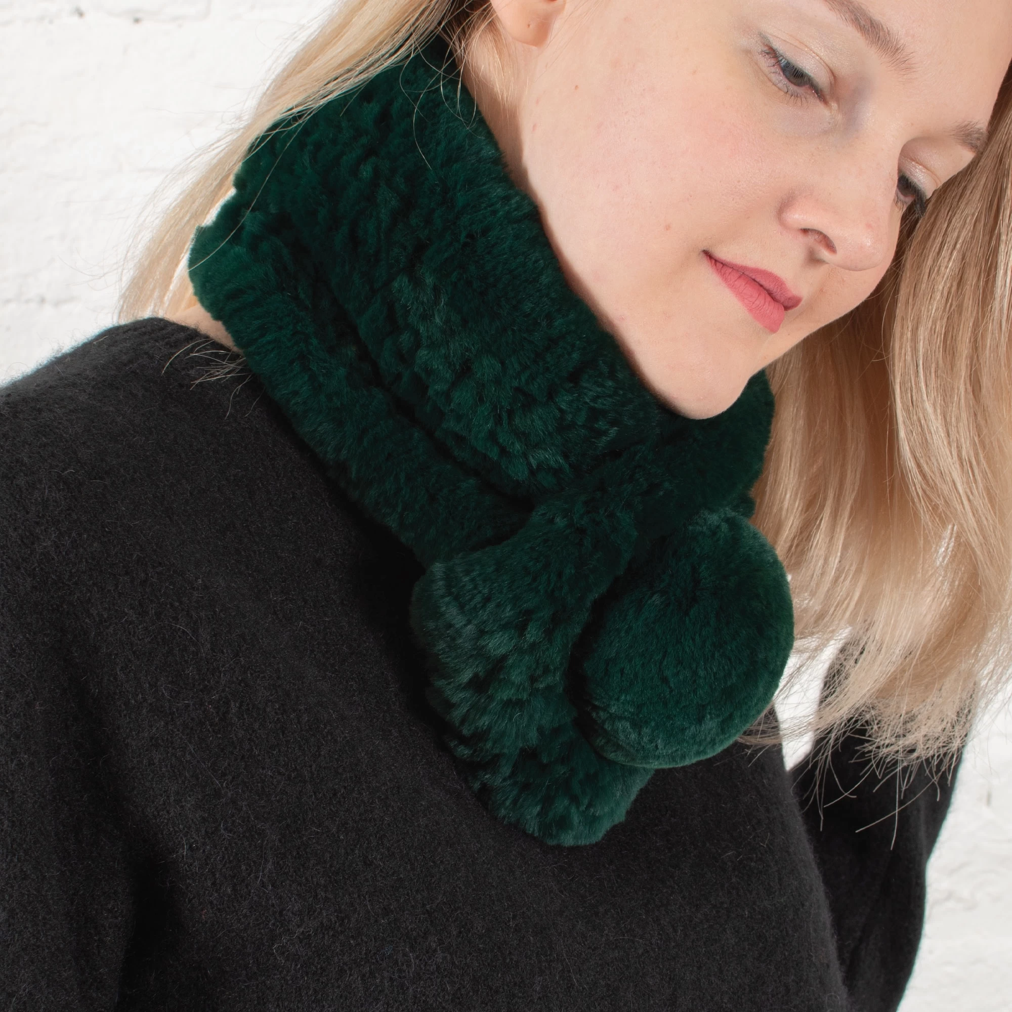 Malini Bella Bottle Green Luxuriously Soft Fur Collar 5 Malini Bella Bottle Green Luxuriously Soft Fur Collar - Image 3