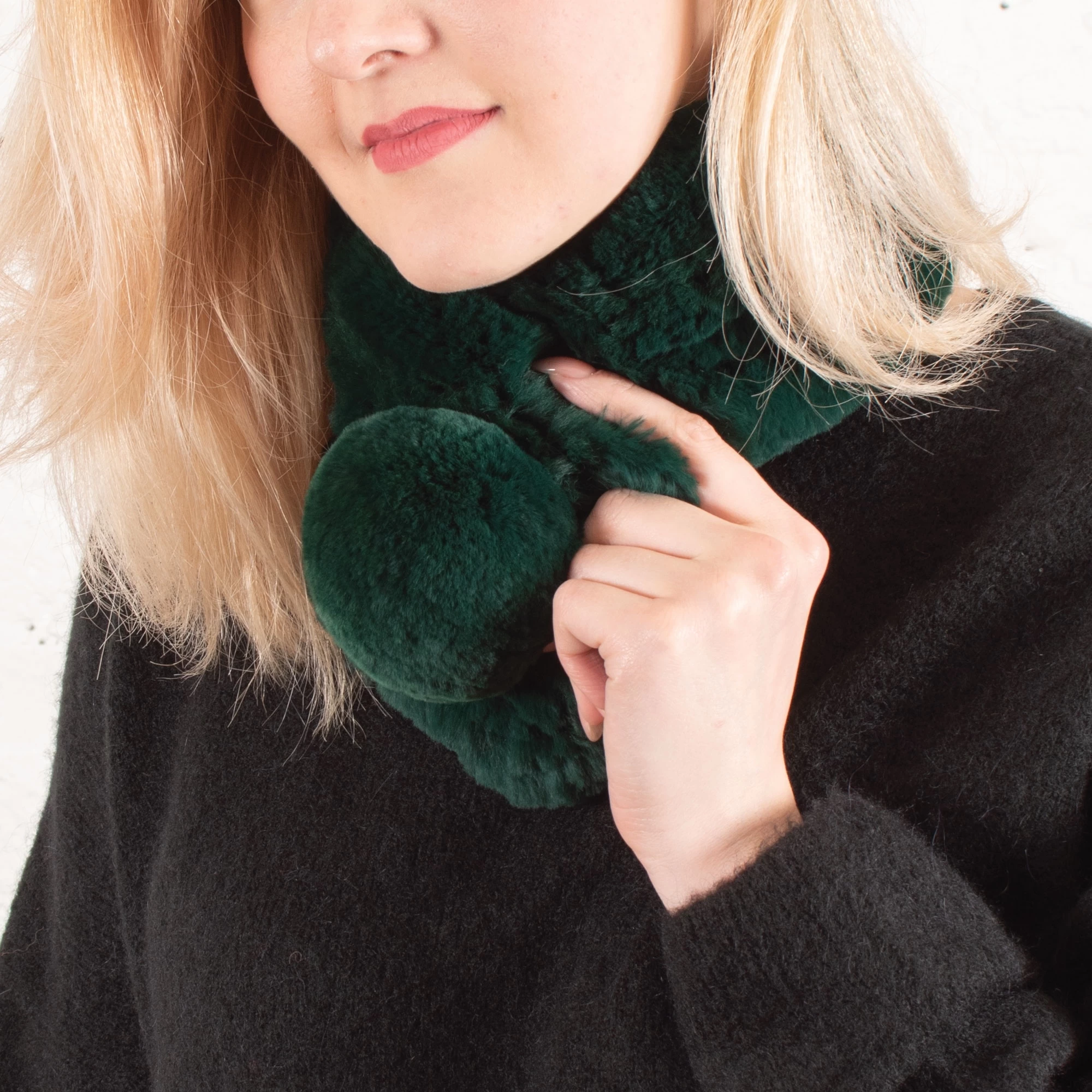 Malini Bella Bottle Green Luxuriously Soft Fur Collar 4 Malini Bella Bottle Green Luxuriously Soft Fur Collar - Image 2