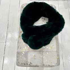 Malini Bella Bottle Green Luxuriously Soft Fur Collar